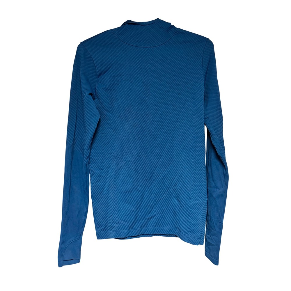 Athleta Women's Flurry Hoodie Blue Textured Long Sleeve‎ Thumbhole Top Medium